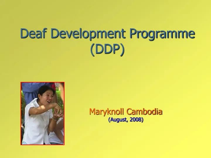 deaf development programme ddp