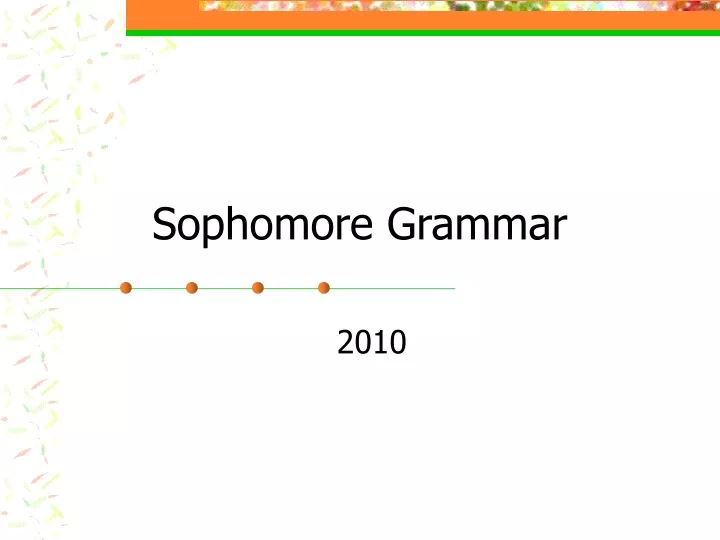 sophomore grammar