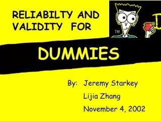 RELIABILTY AND VALIDITY  FOR