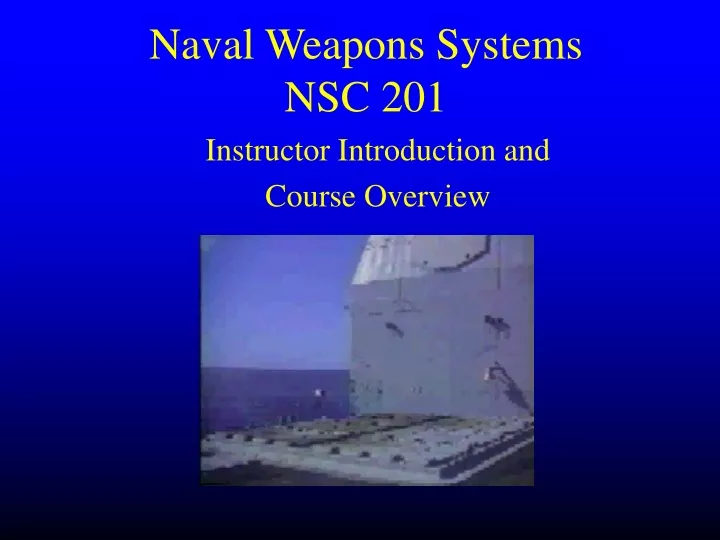naval weapons systems nsc 201