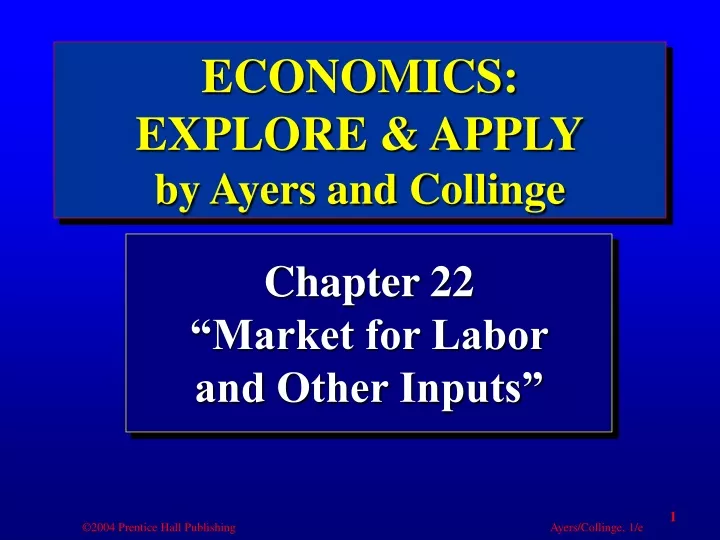 chapter 22 market for labor and other inputs