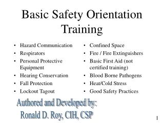 Basic Safety Orientation Training