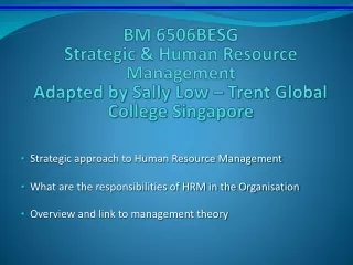 Strategic approach to Human Resource Management
