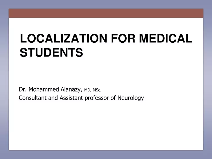 localization for medical students
