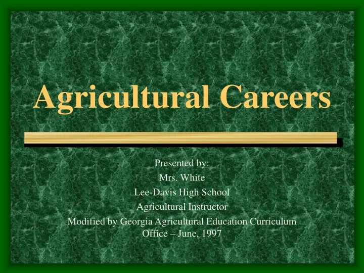 agricultural careers
