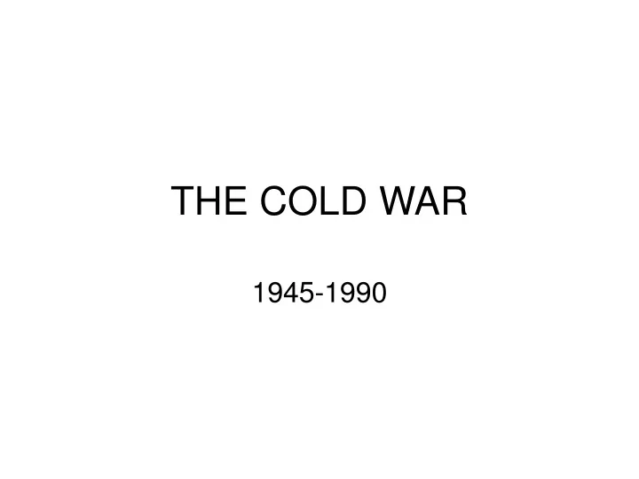 the cold war