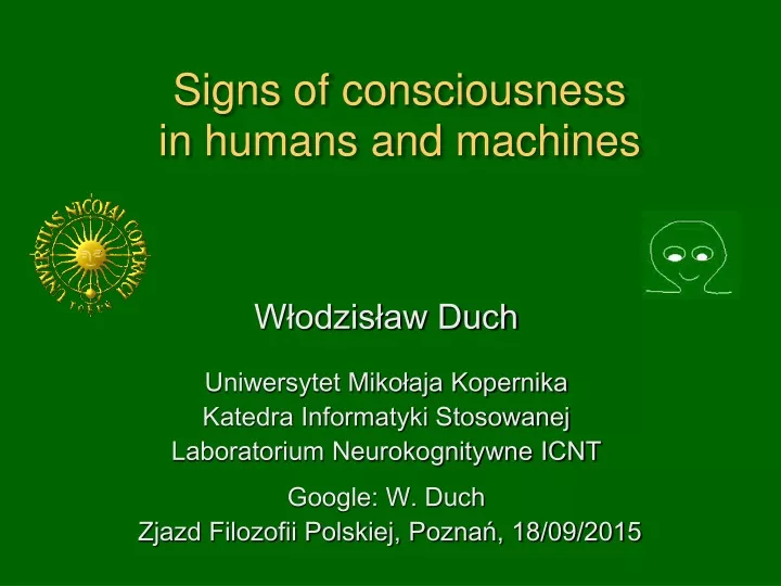 signs of consciousness in humans and machines