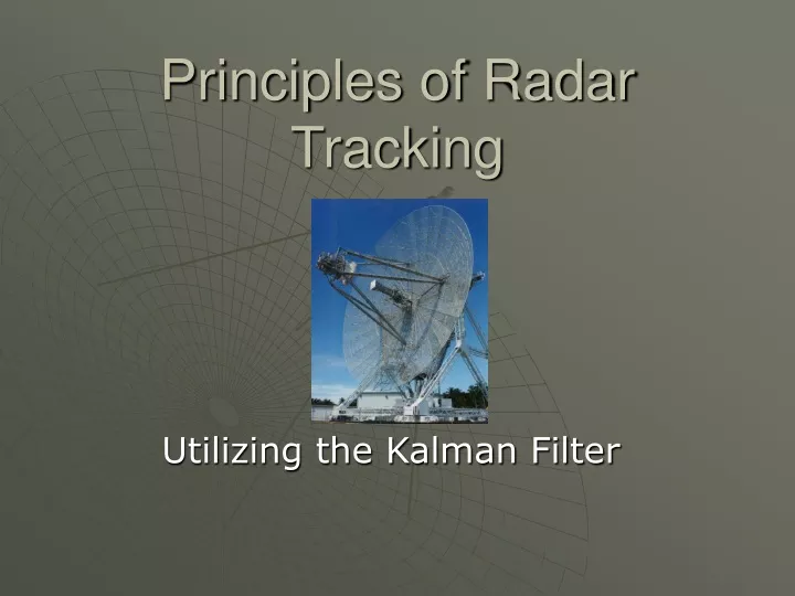 principles of radar tracking