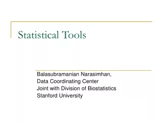 Statistical Tools