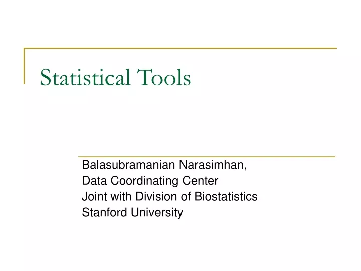 statistical tools
