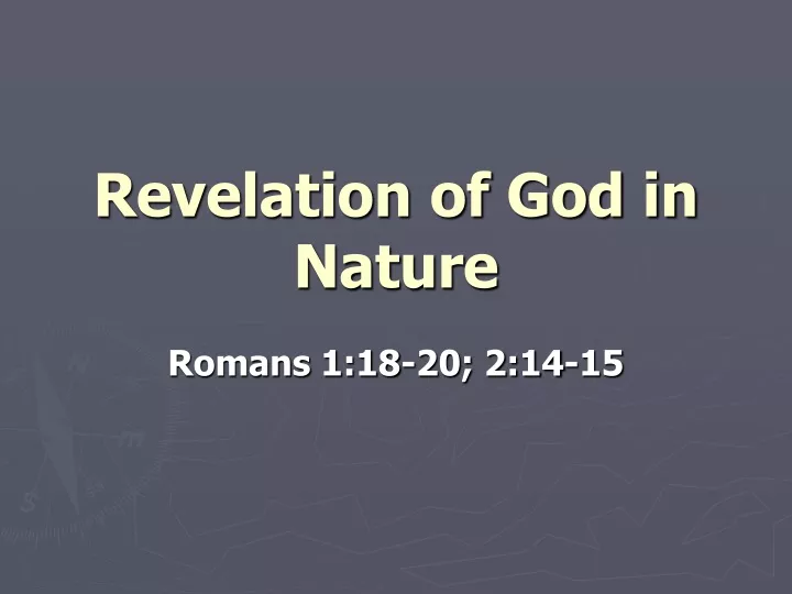 revelation of god in nature