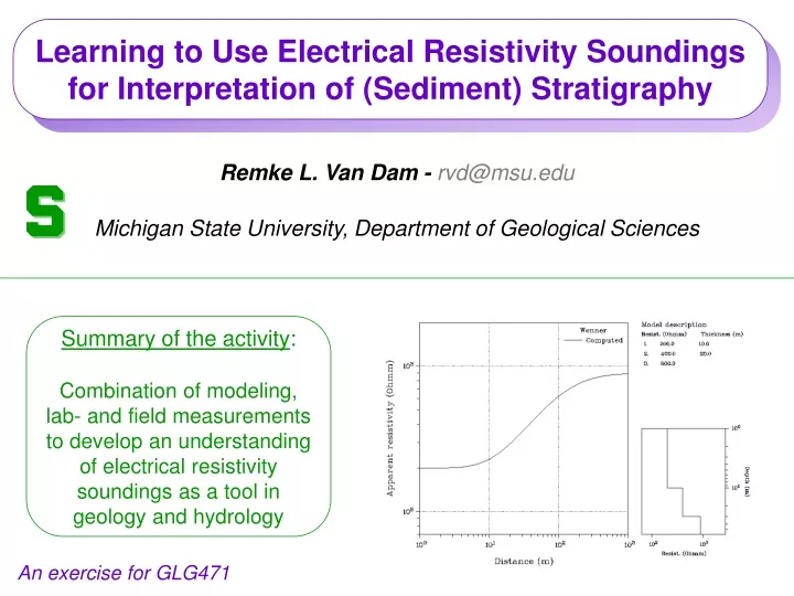 learning to use electrical resistivity soundings