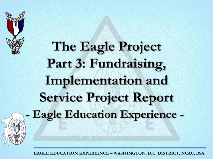 the eagle project part 3 fundraising implementation and service project report