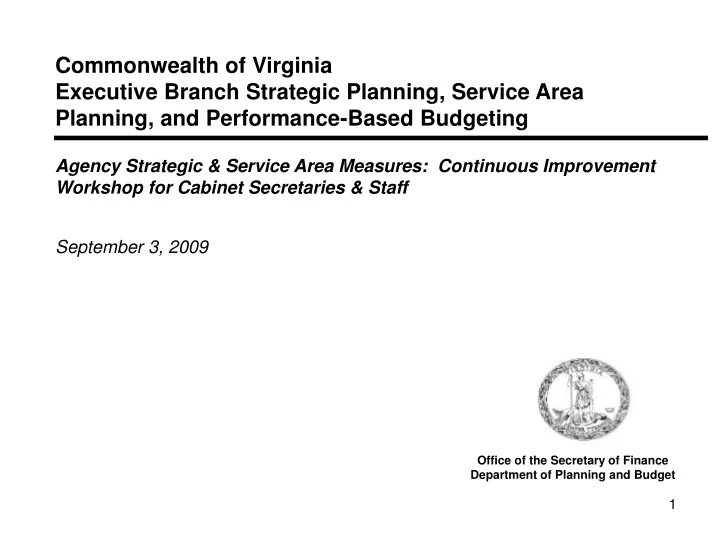 commonwealth of virginia executive branch