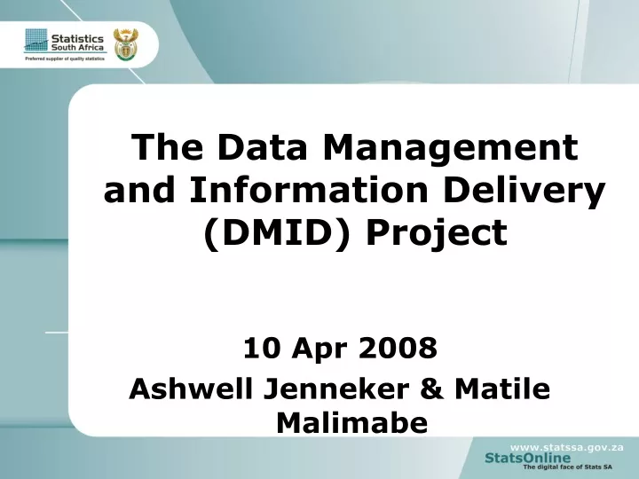 the data management and information delivery dmid