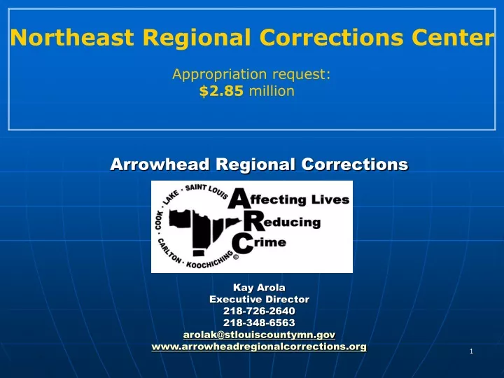 northeast regional corrections center