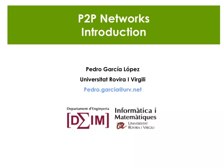 p2p networks introduction