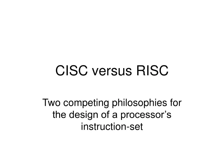 cisc versus risc