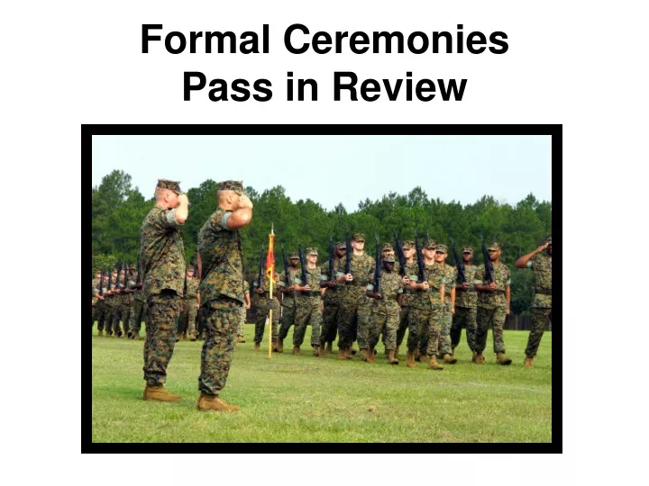 formal ceremonies pass in review