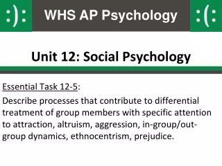Unit 12: Social Psychology
