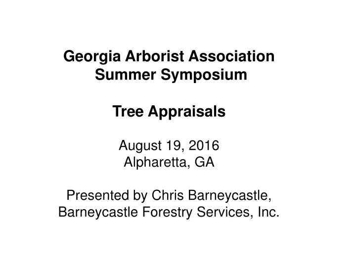 georgia arborist association summer symposium