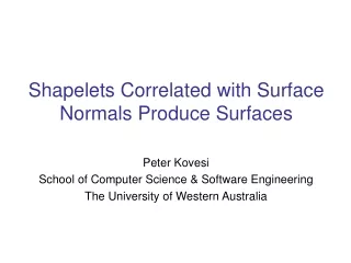 Shapelets Correlated with Surface Normals Produce Surfaces