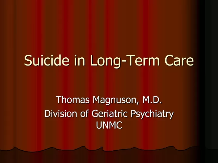 suicide in long term care