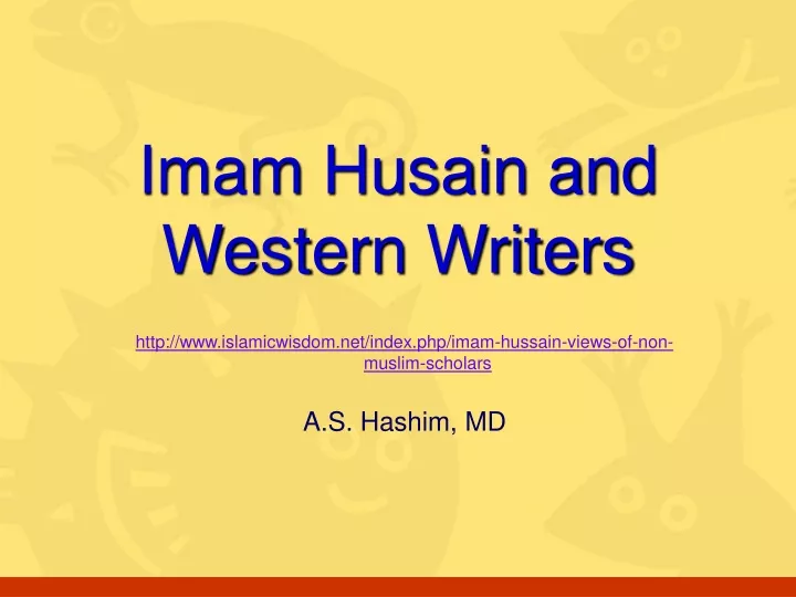 imam husain and western writers
