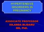 Hypertensive Disorders in Pregnancy by Associate Professor Iolanda Blidaru, MD, PhD - slide 1