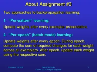 About Assignment #3