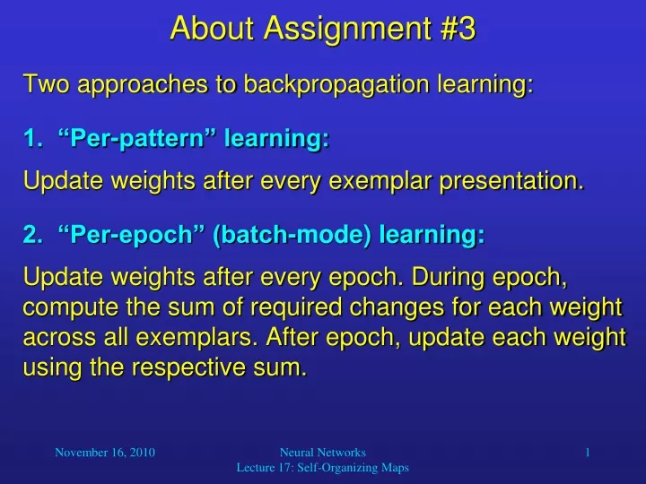 about assignment 3