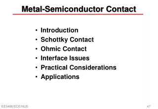 Metal-Semiconductor Contact