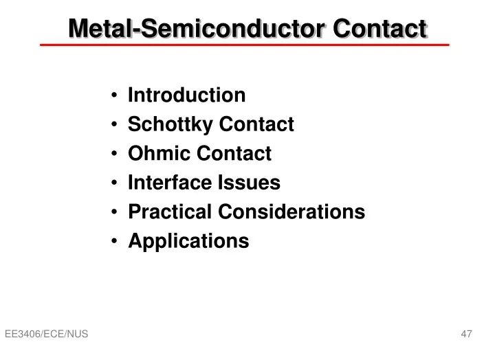 metal semiconductor contact