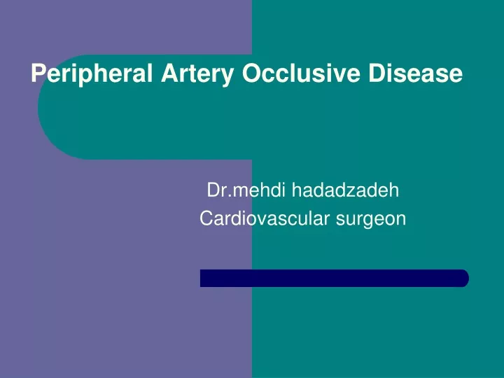 peripheral artery occlusive disease