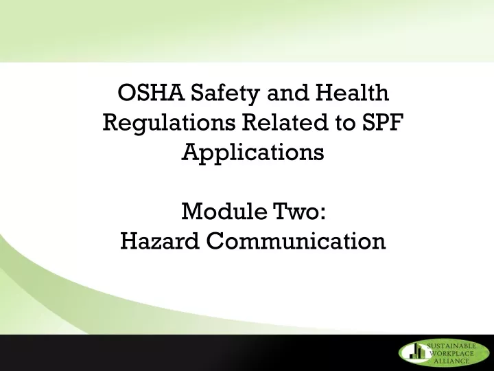 osha safety and health regulations related
