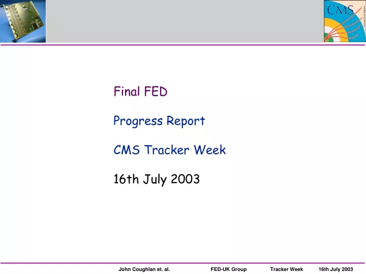 final fed progress report cms tracker week 16th