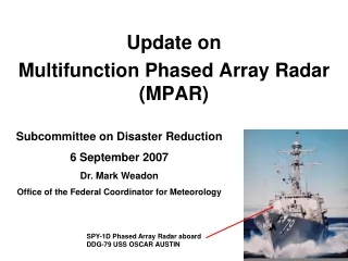Update on   Multifunction Phased Array Radar (MPAR)