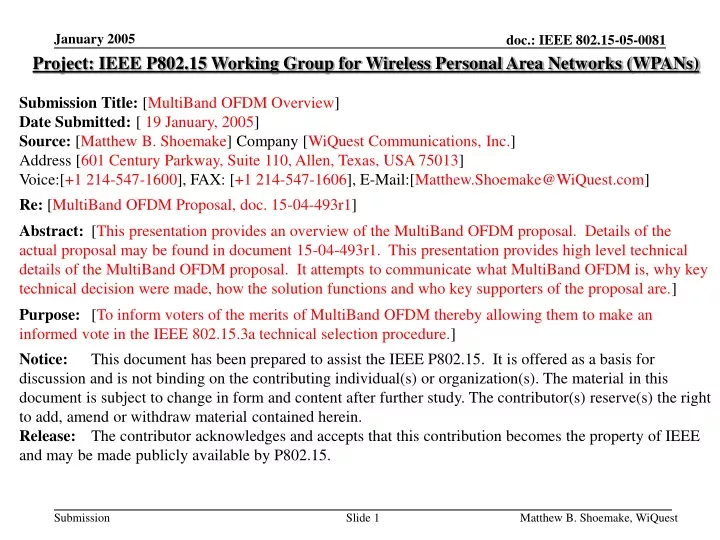 project ieee p802 15 working group for wireless