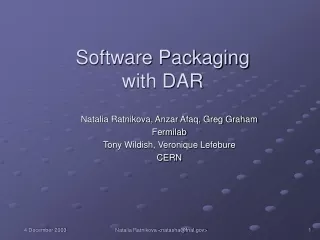 Software Packaging  with DAR