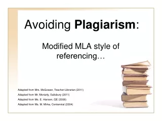 Avoiding  Plagiarism :