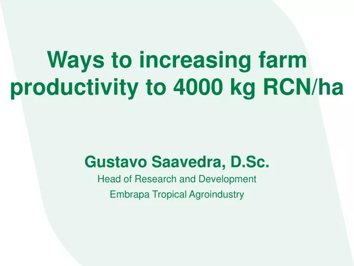 ways to increasing farm productivity to 4000