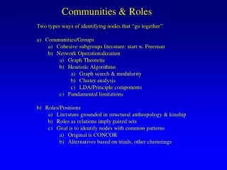 Communities &amp; Roles