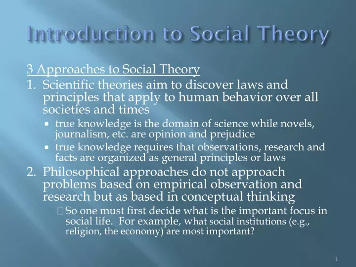 introduction to social theory