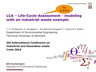 LCA –  Life-Cycle-Assessment - modeling  with an industrial waste  example