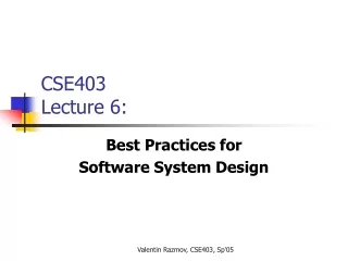CSE403 Lecture 6: