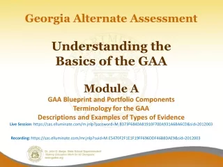 Welcome to Module A of The Basics of the  GAA