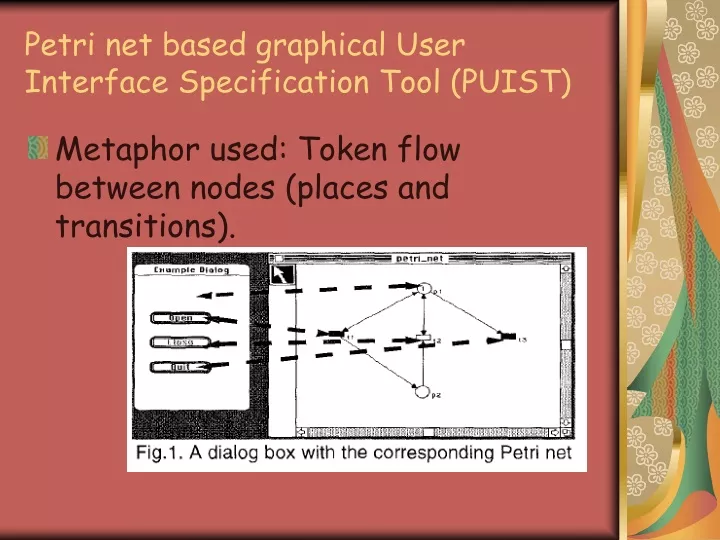 petri net based graphical user interface specification tool puist