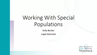 Working With Special Populations