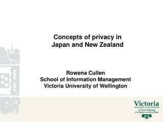 Concepts of privacy in  Japan and New Zealand