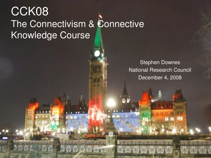 cck08 the connectivism connective knowledge course